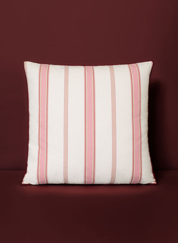 red striped throw pillow