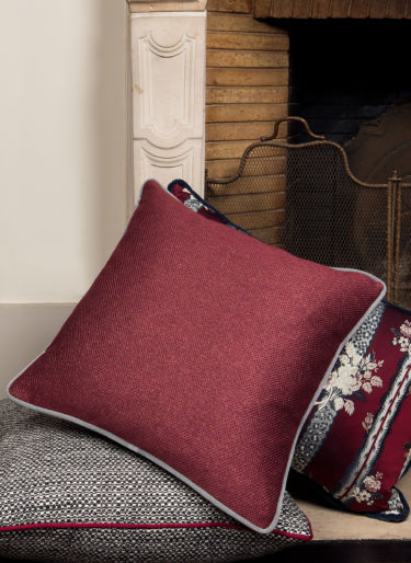 red luxury textured pillow