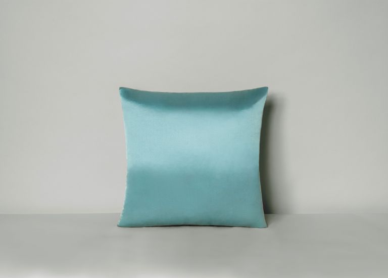 bright blue luxury throw pillow