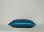 blue silk designer throw cushion