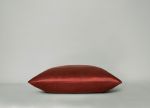 brick red silk luxury throw cushion