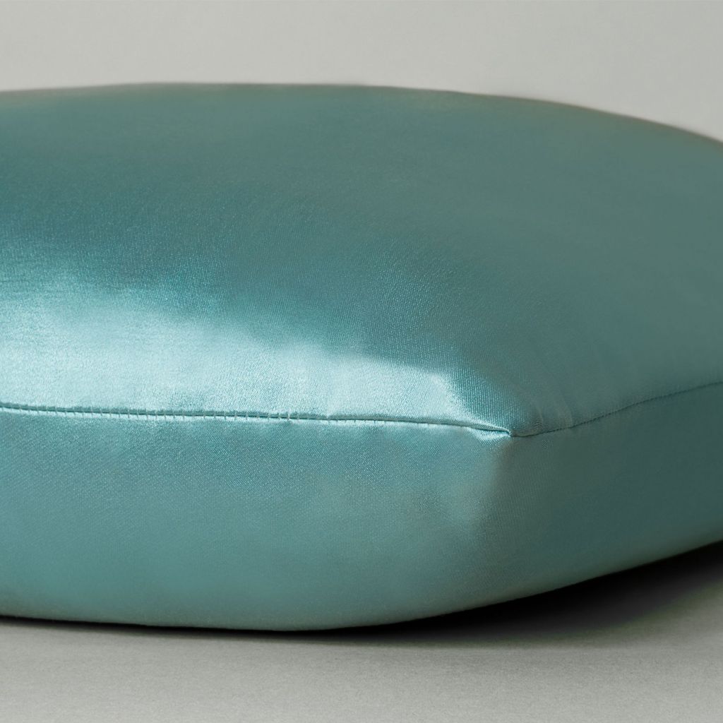 teal silk designer throw pillow