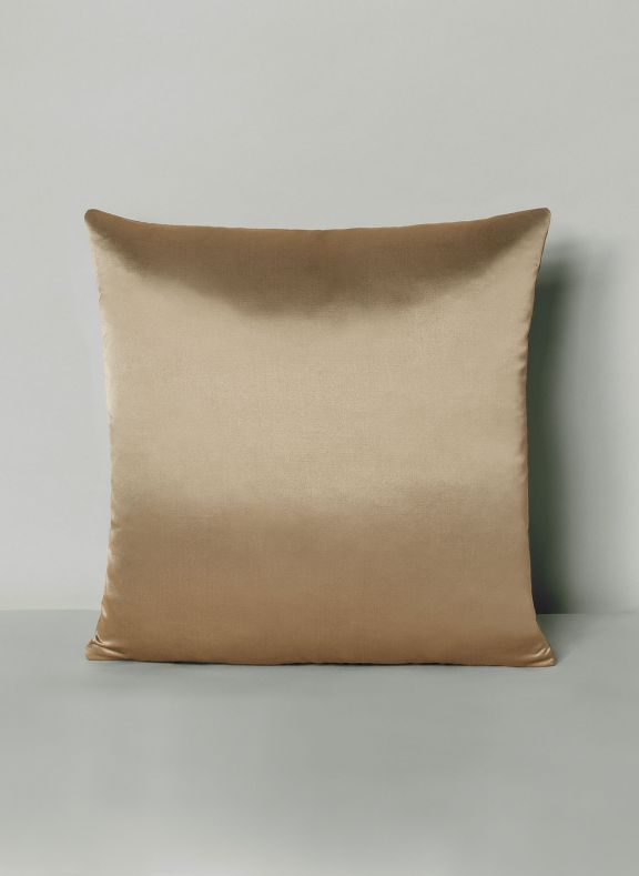 dark beige silk designer throw pillow
