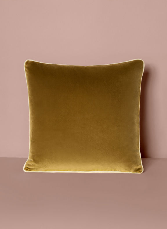 gold velvet throw pillow
