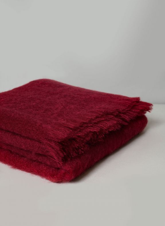 red luxury throw blanket