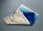 Blue Moiré throw folded