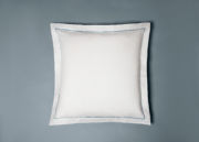 Galets square pillowcase with pale blue satin stitch