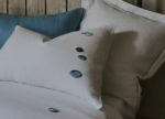 close-up of Galets bed linen on a bed