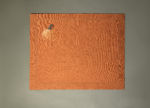 Orange linen placemat with embroidered pumpkin